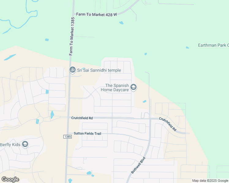 map of restaurants, bars, coffee shops, grocery stores, and more near 6221 Brunswick Drive in Aubrey