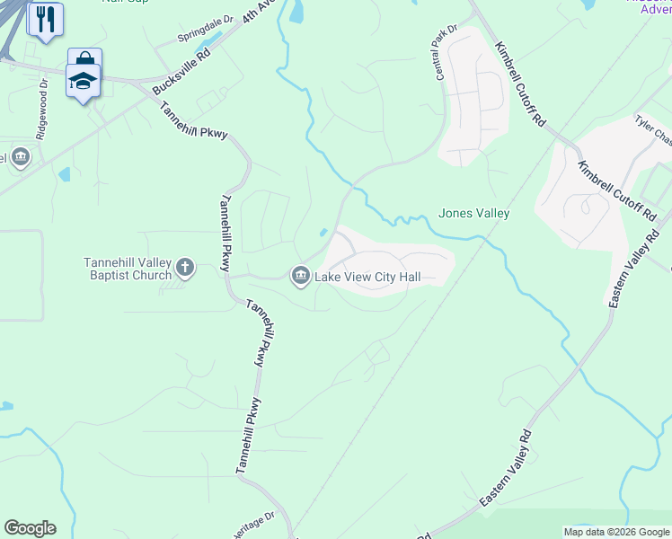 map of restaurants, bars, coffee shops, grocery stores, and more near 22836 Downing Park Circle in McCalla