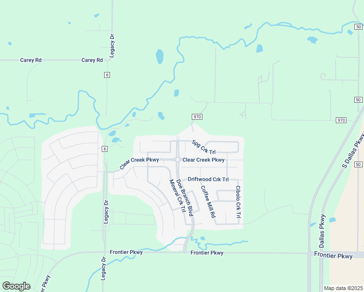 map of restaurants, bars, coffee shops, grocery stores, and more near 2931 Spring Creek Trail in Prosper