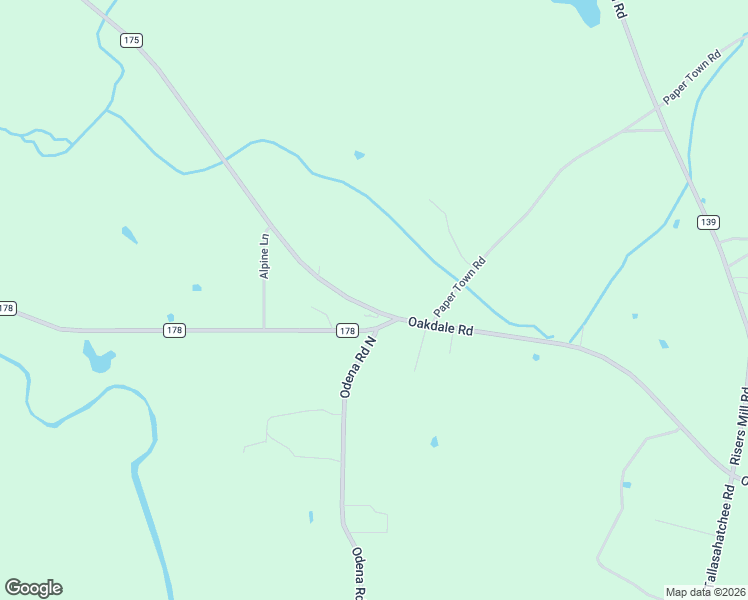 map of restaurants, bars, coffee shops, grocery stores, and more near 2806 Oakdale Road in Talladega County
