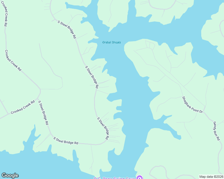 map of restaurants, bars, coffee shops, grocery stores, and more near 366 South Steel Bridge Road in Eatonton