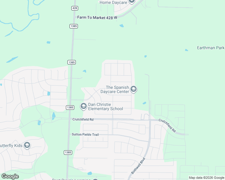 map of restaurants, bars, coffee shops, grocery stores, and more near 4112 Alcott Lane in Aubrey