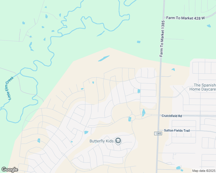 map of restaurants, bars, coffee shops, grocery stores, and more near Bonar Road in Aubrey