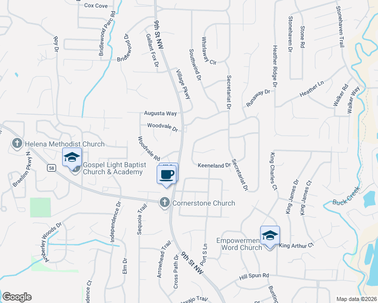 map of restaurants, bars, coffee shops, grocery stores, and more near 1721 Native Dancer Drive in Helena