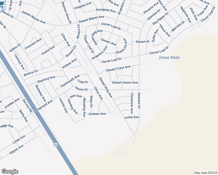 map of restaurants, bars, coffee shops, grocery stores, and more near 1974 Haven Drive in Thermal