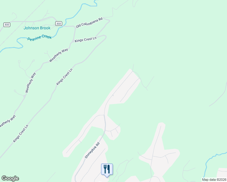 map of restaurants, bars, coffee shops, grocery stores, and more near 1441 Stoneykirk Road in Pelham