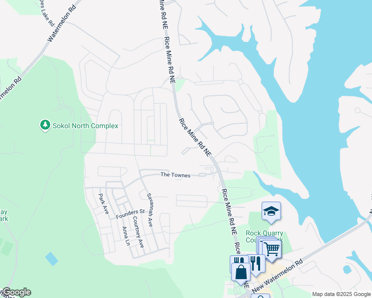 map of restaurants, bars, coffee shops, grocery stores, and more near 5810 Rice Mine Road Northeast in Tuscaloosa