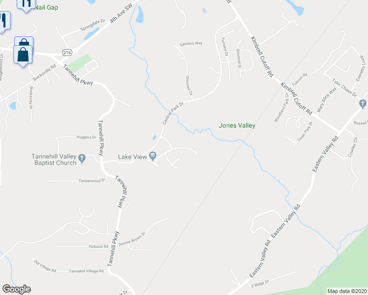 map of restaurants, bars, coffee shops, grocery stores, and more near 22908 Downing Park Circle in McCalla