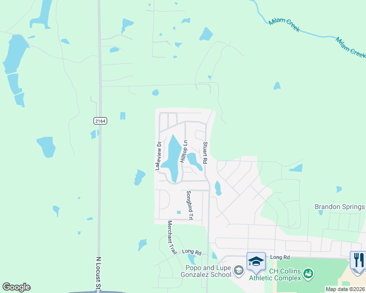 map of restaurants, bars, coffee shops, grocery stores, and more near 105 Walter Way in Sanger