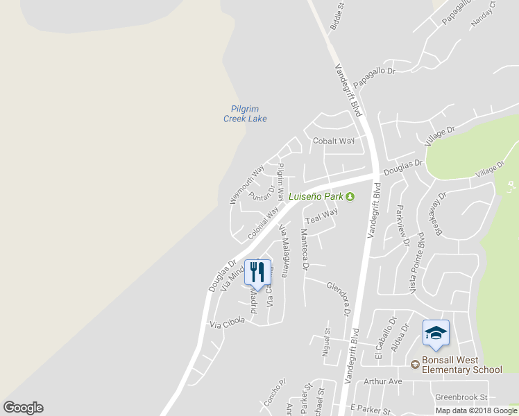 map of restaurants, bars, coffee shops, grocery stores, and more near 1438 Salem Court in Oceanside