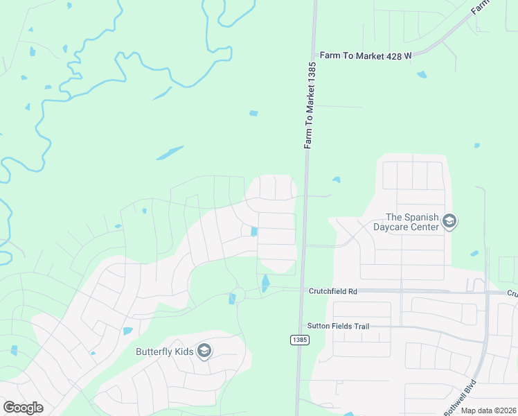 map of restaurants, bars, coffee shops, grocery stores, and more near Bonar Road in Aubrey