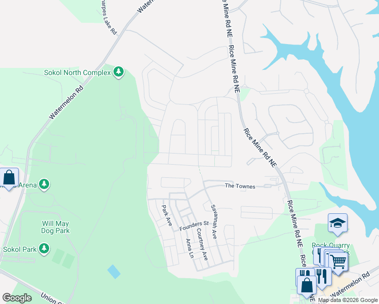 map of restaurants, bars, coffee shops, grocery stores, and more near 748 Cambridge Lane in Tuscaloosa