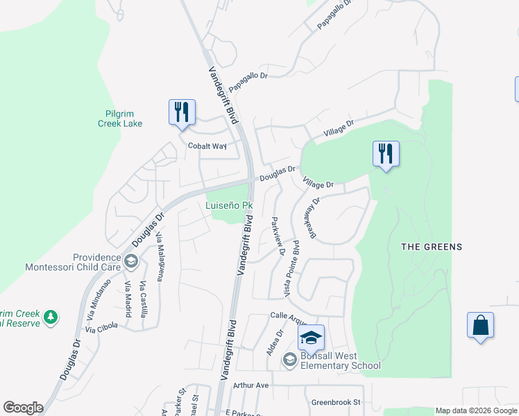 map of restaurants, bars, coffee shops, grocery stores, and more near 1061 Boulder Place in Oceanside