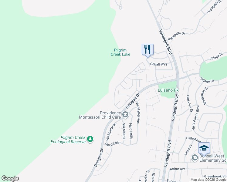 map of restaurants, bars, coffee shops, grocery stores, and more near 1465 Salem Court in Oceanside