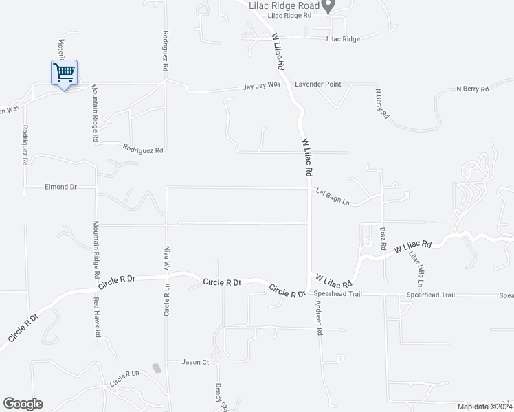 map of restaurants, bars, coffee shops, grocery stores, and more near 10121 West Lilac Road in Escondido