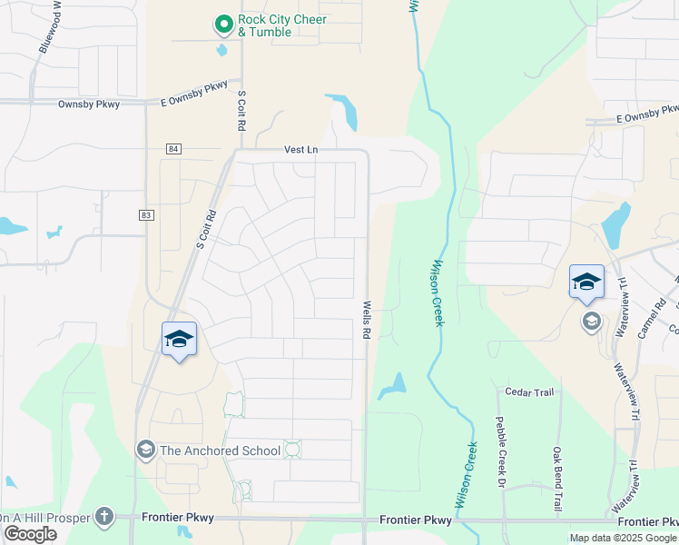 map of restaurants, bars, coffee shops, grocery stores, and more near 3725 Bridle Bend in Prosper