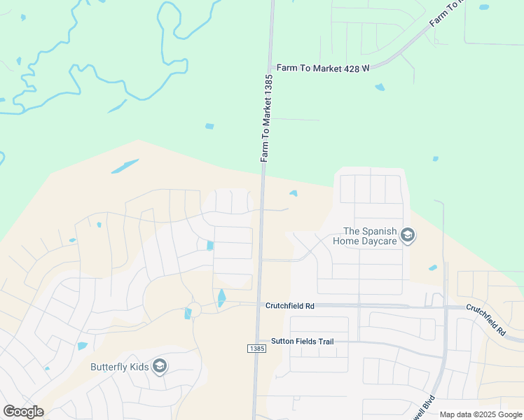 map of restaurants, bars, coffee shops, grocery stores, and more near 13900 Rockin Riley Road in Aubrey