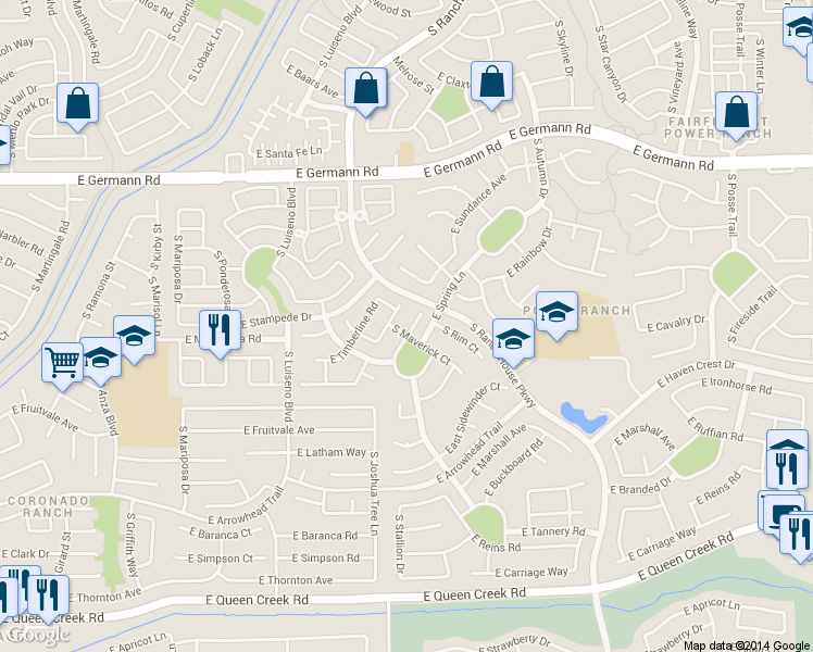 map of restaurants, bars, coffee shops, grocery stores, and more near 4067 East Wagon Court in Gilbert