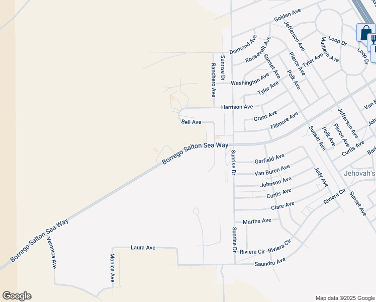 map of restaurants, bars, coffee shops, grocery stores, and more near 1425 South Marina Drive in Thermal