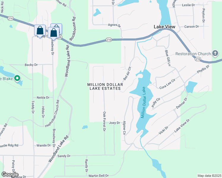 map of restaurants, bars, coffee shops, grocery stores, and more near 12947 Cottonwood Dr in Lake View