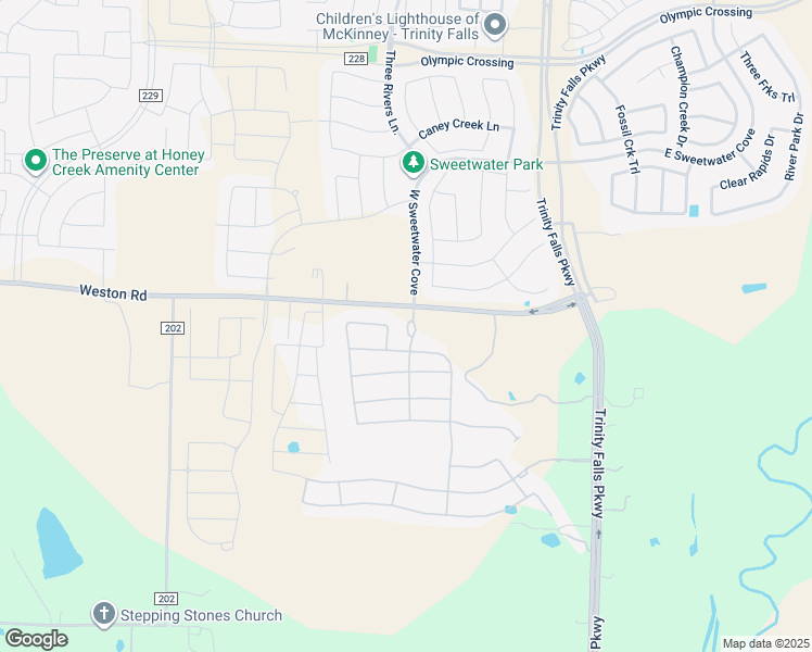 map of restaurants, bars, coffee shops, grocery stores, and more near 1033 Spring Falls Drive in McKinney