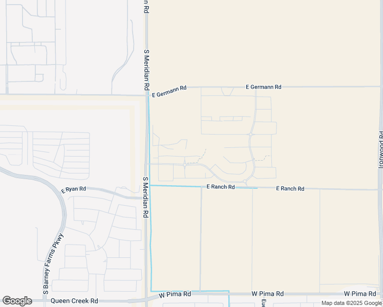 map of restaurants, bars, coffee shops, grocery stores, and more near 1071 West Germann Road in Queen Creek