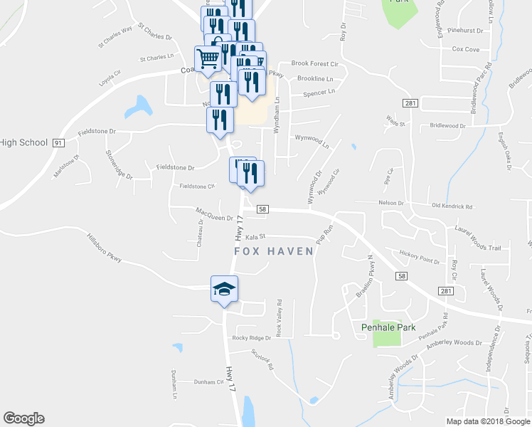 map of restaurants, bars, coffee shops, grocery stores, and more near 8 Amy Lane in Helena