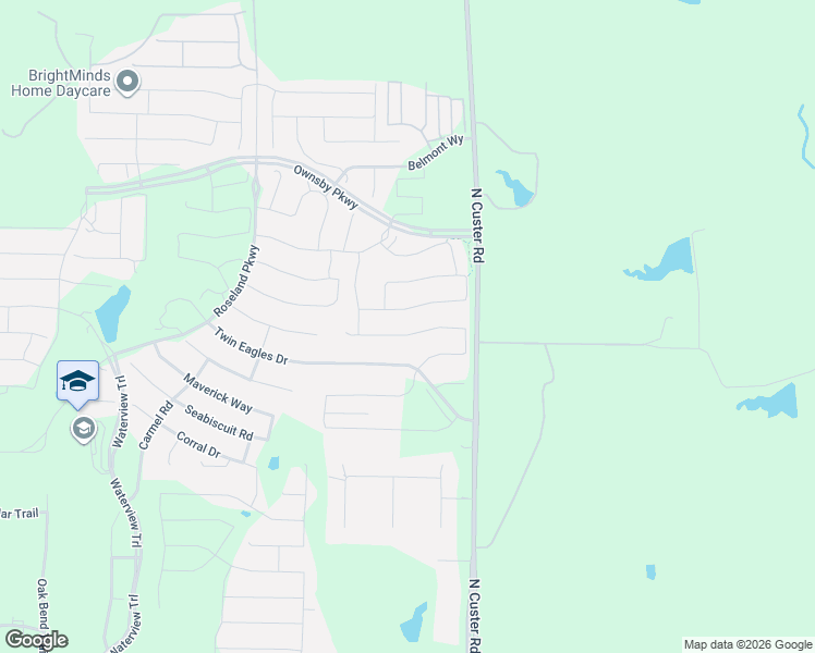 map of restaurants, bars, coffee shops, grocery stores, and more near 3221 Zenyatta Court in Celina