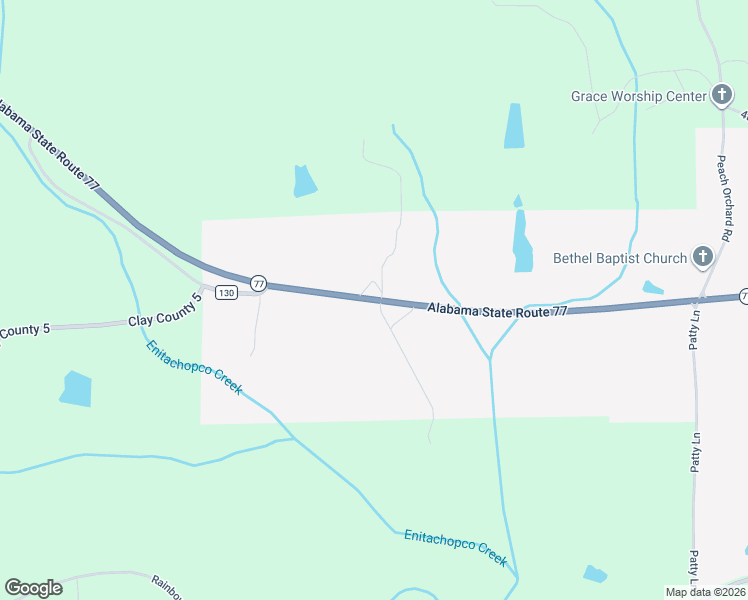 map of restaurants, bars, coffee shops, grocery stores, and more near 37993 Alabama 77 in Ashland