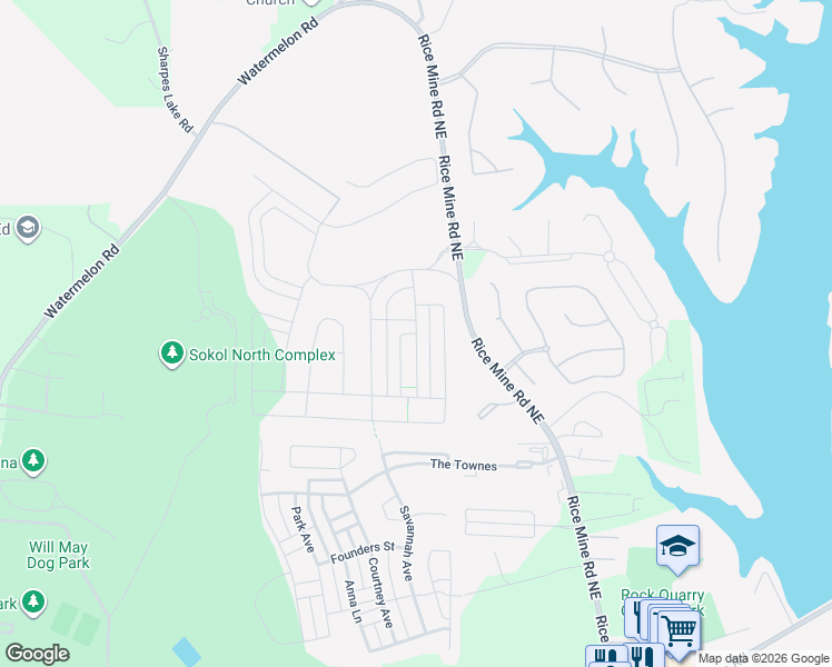 map of restaurants, bars, coffee shops, grocery stores, and more near Talbotton Avenue in Tuscaloosa