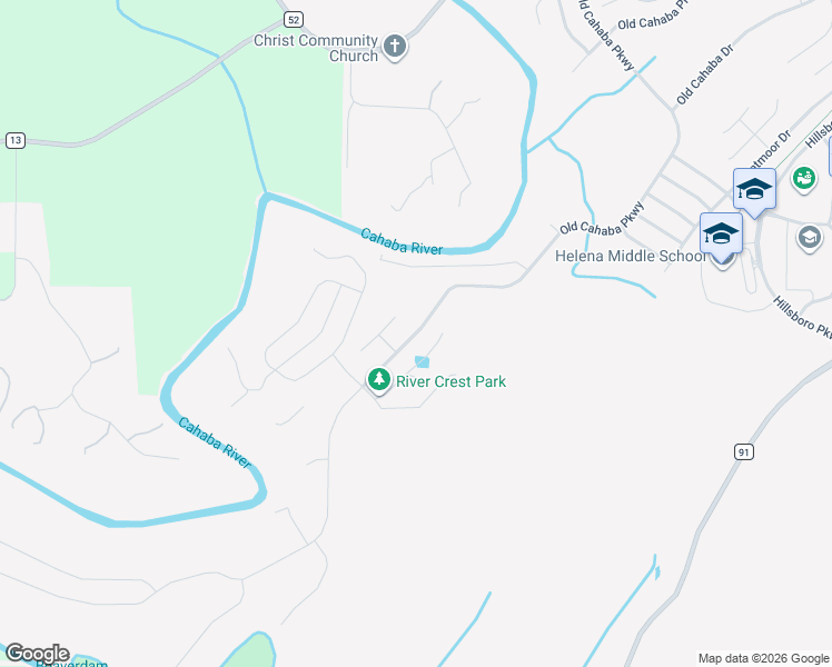 map of restaurants, bars, coffee shops, grocery stores, and more near 4402 Old Cahaba Parkway in Helena