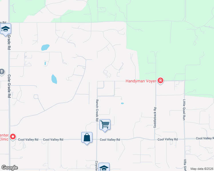 map of restaurants, bars, coffee shops, grocery stores, and more near 30830 Ranch Creek Road in Valley Center