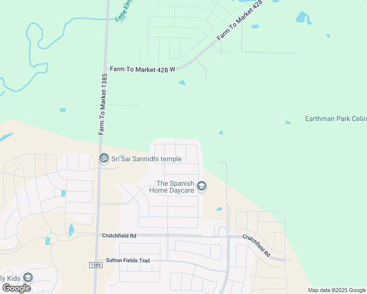 map of restaurants, bars, coffee shops, grocery stores, and more near 6217 Abby Drive in Aubrey