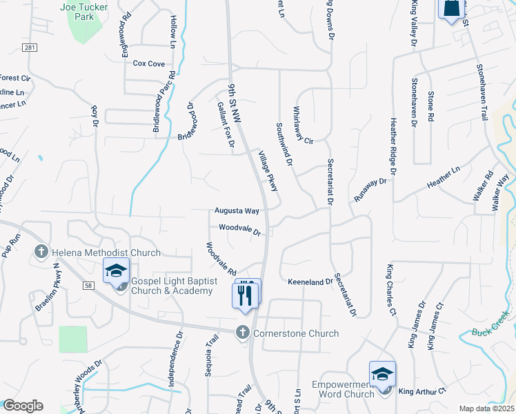 map of restaurants, bars, coffee shops, grocery stores, and more near 102 Augusta Way in Helena