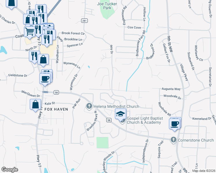 map of restaurants, bars, coffee shops, grocery stores, and more near 5140 Shamrock Drive in Helena