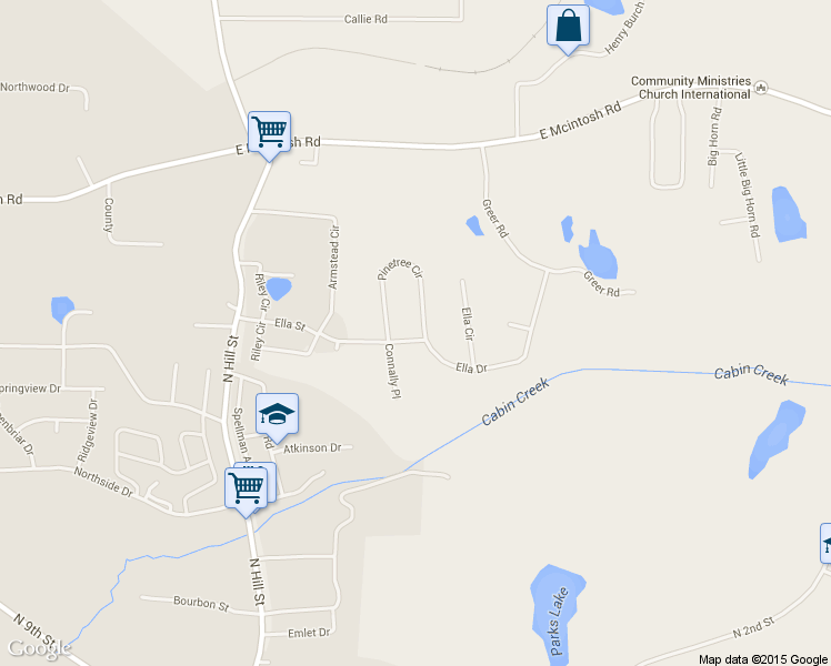 map of restaurants, bars, coffee shops, grocery stores, and more near 246 Pinetree Circle in Griffin