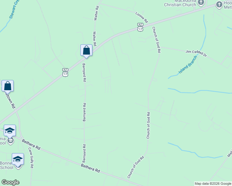 map of restaurants, bars, coffee shops, grocery stores, and more near 276 Rae Lane in Bonneau