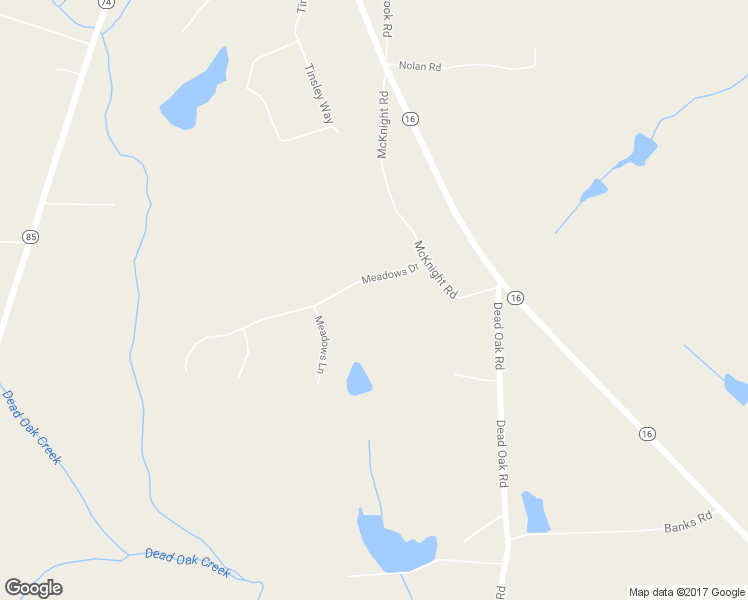 map of restaurants, bars, coffee shops, grocery stores, and more near 86 Meadows Drive in Senoia
