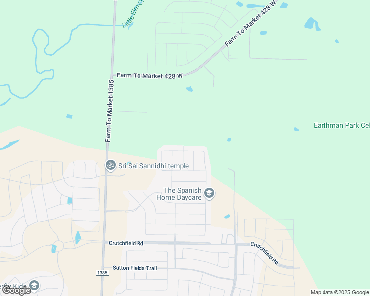 map of restaurants, bars, coffee shops, grocery stores, and more near 6217 Abby Drive in Aubrey