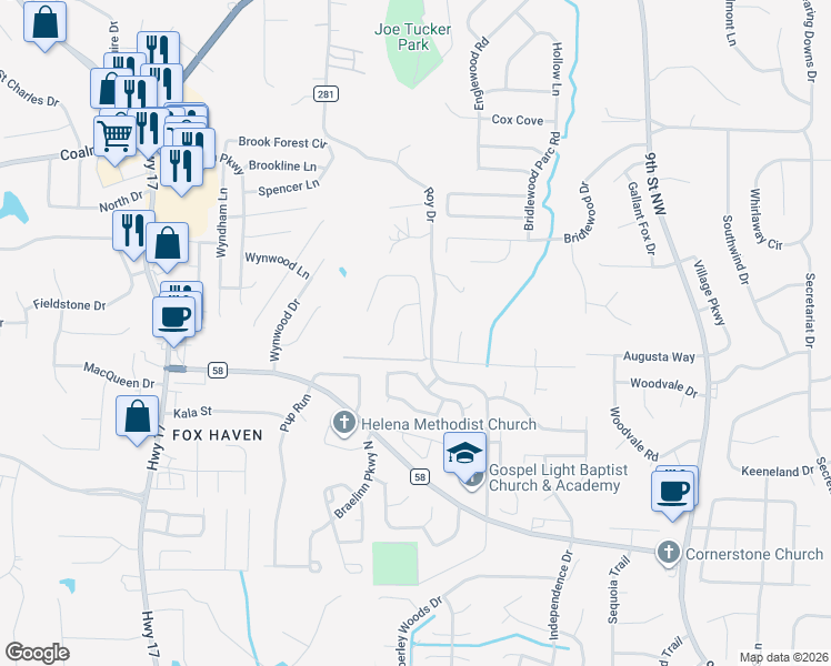 map of restaurants, bars, coffee shops, grocery stores, and more near 5140 Shamrock Drive in Helena
