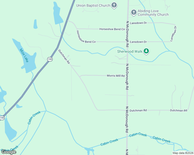 map of restaurants, bars, coffee shops, grocery stores, and more near 140 Morris Mill Road in Griffin