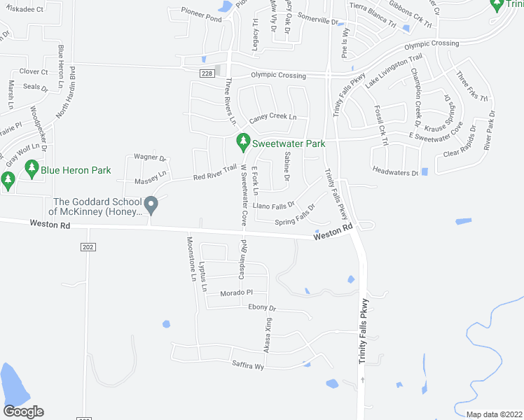 map of restaurants, bars, coffee shops, grocery stores, and more near 1025 Llano Falls Drive in McKinney