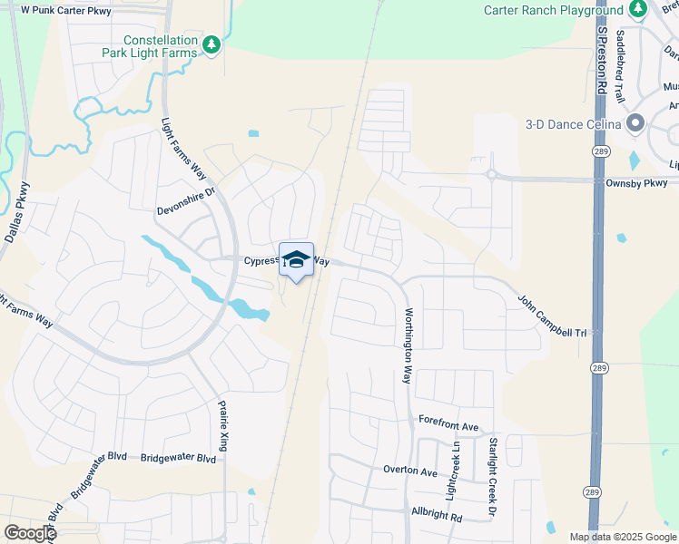 map of restaurants, bars, coffee shops, grocery stores, and more near 3617 Brinkley Drive in Celina