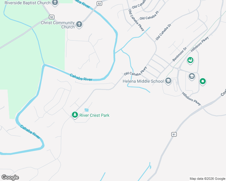 map of restaurants, bars, coffee shops, grocery stores, and more near 4158 Old Cahaba Parkway in Helena