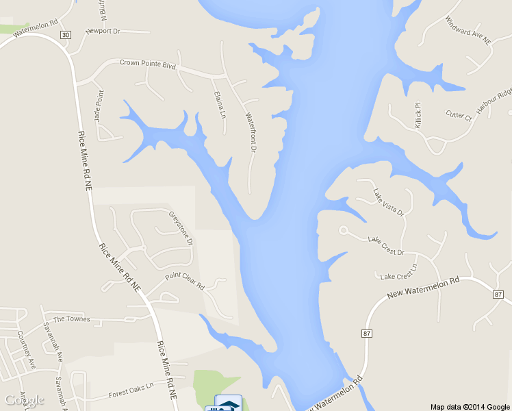 map of restaurants, bars, coffee shops, grocery stores, and more near 6500 Waterfront Drive in Tuscaloosa