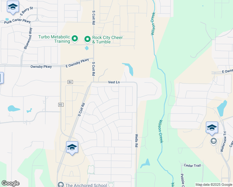 map of restaurants, bars, coffee shops, grocery stores, and more near 4198 County Road 84 in Prosper