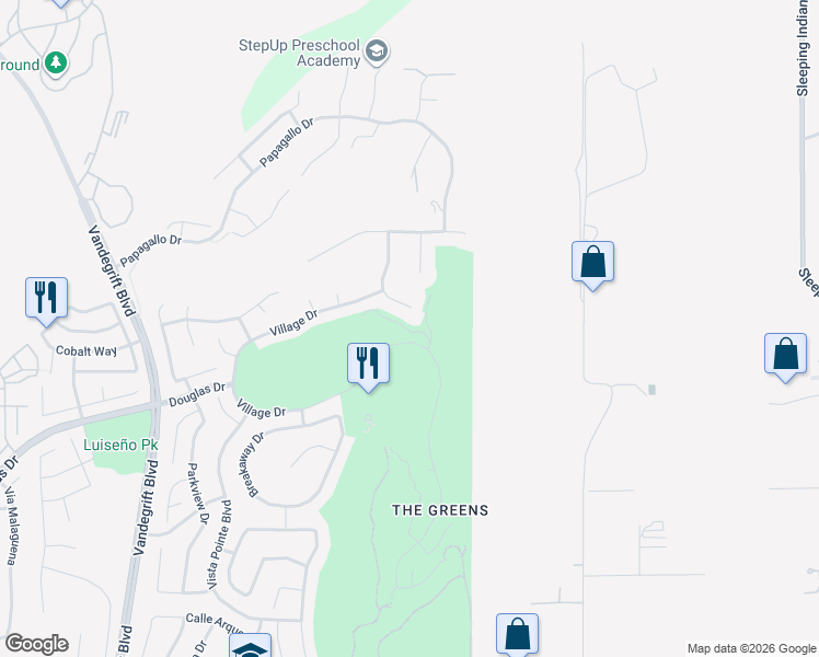 map of restaurants, bars, coffee shops, grocery stores, and more near 1153 Championship Road in Oceanside