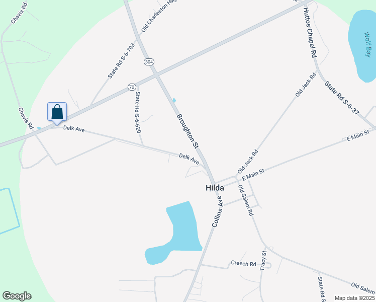 map of restaurants, bars, coffee shops, grocery stores, and more near 227 Delk Avenue in Barnwell