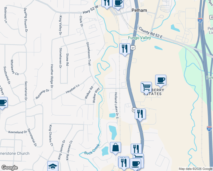 map of restaurants, bars, coffee shops, grocery stores, and more near 115 Holland Circle in Pelham