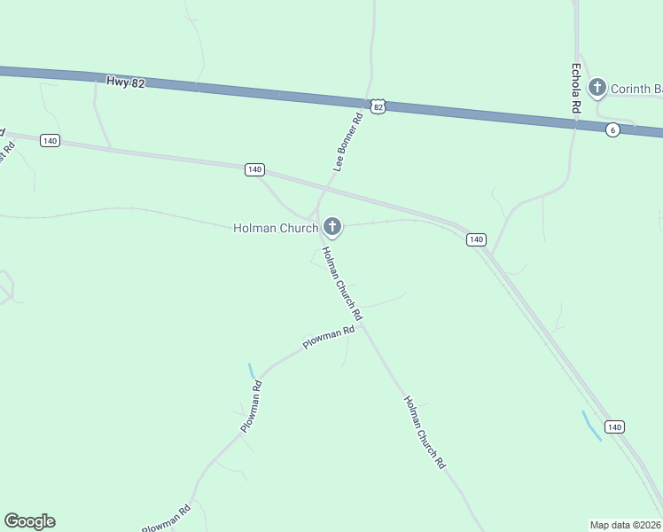 map of restaurants, bars, coffee shops, grocery stores, and more near 12514 Holman Church Road in Gordo